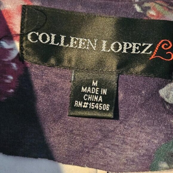 Colleen Lopez Ladies  Green Floral Print Bomber Jacket Size M - Picture 7 of 9